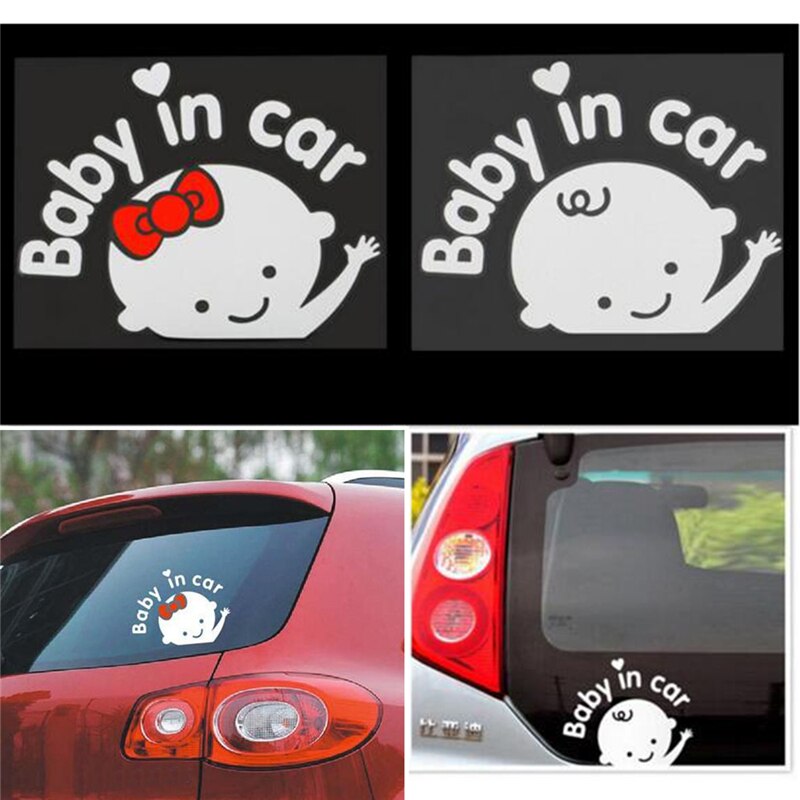 Auto-styling cartoon auto stickers vinyl sticker baby aan boord "baby in auto" raam achterruit schattige auto sticker