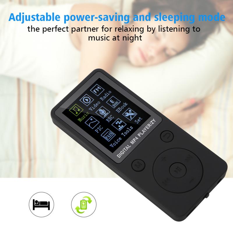 VBESTLIFE-reproductor de música MP4 con pantalla portátil, compatible con tarjeta TF de 32GB y auriculares, reproductores de música MP4 con Larga modo de reposo de tiempo