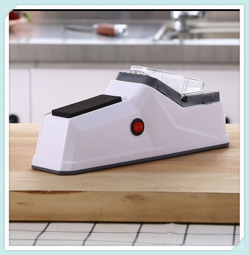 USB Electric Knife Sharpener Adjustable For Kitchen Knives Tool Knife Scissor Sharpening White Medium And Fine Grinding Blade