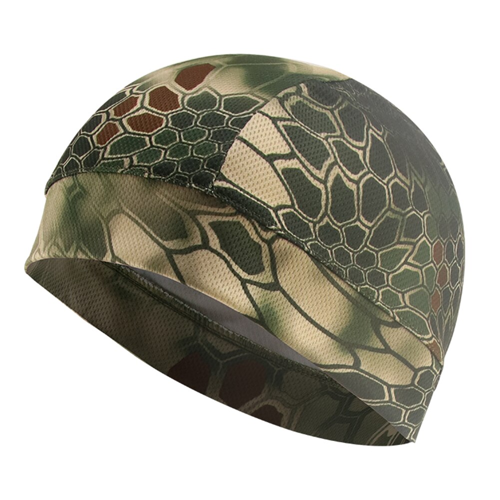 Cykel cykel hjälm liner keps vindtät solskyddsmedel python mönster hatt döskalle mössa mössa utomhus cykel utrustning: B