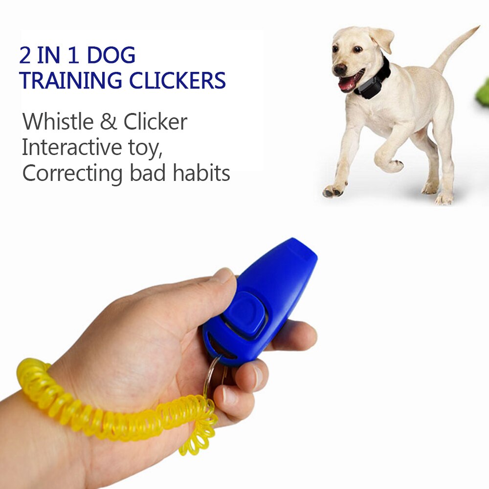 2 in 1 fluitje combo hondenklikker 4 stuks hondentrainingsklikkers huisdier trainer klik sleutelhanger huisdier training controle polsband accessoire