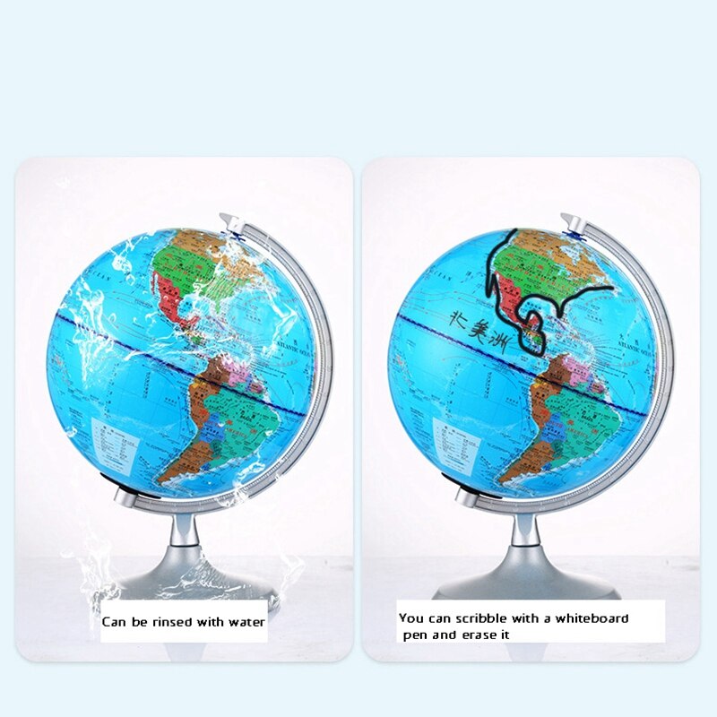 20CM Smart Voice AR Glowing World Globe LED World Map Globe with Night Light Tools for Learning Children'S