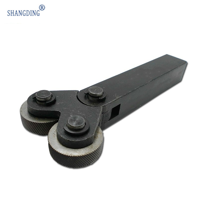 26mm Black Steel Dia Dual Wheels 1.0mm Pitch Linear Knurl Knurling Tool