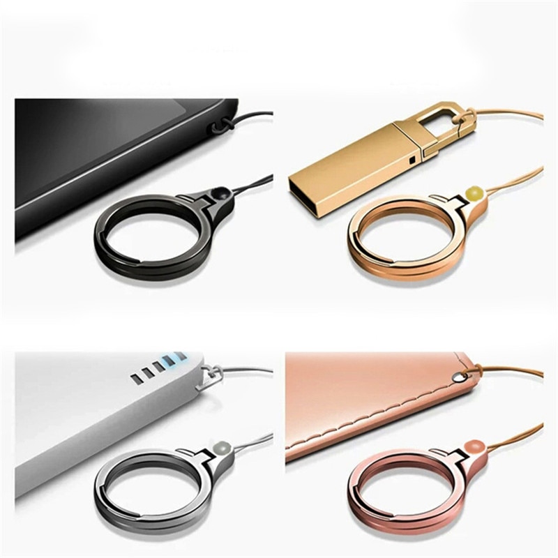 Universele Metalen Lanyard Voor Sleutels Telefoons Strap Voor Iphone 7 Plus 8 6S Keycord Lanyards Vinger Mobiele Houder Stand accessoires