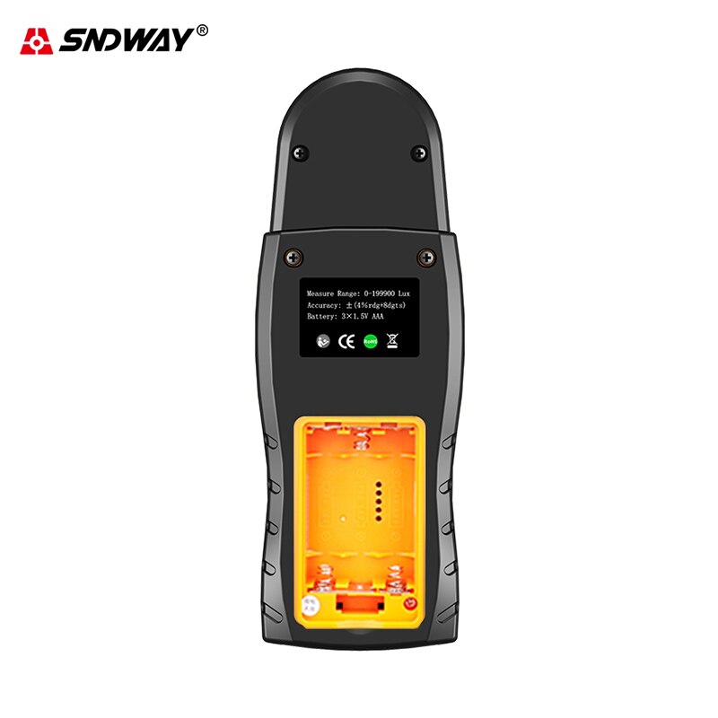 Sndway Luxmeter Digitale Lichtmeter 0-200000 Lux Meter 360-Graden Fotometer Voor Fotografie Hand-Held Luminometer lumen Meter