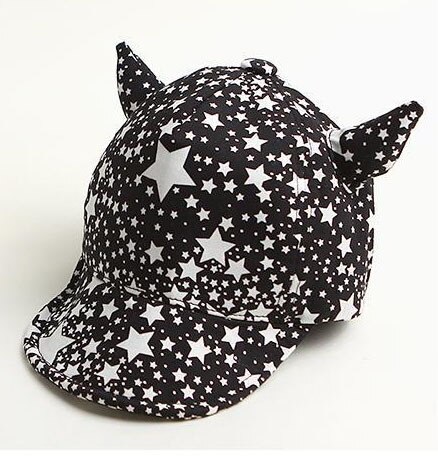 Children's Hats For Boys Net Hat For a Boy Simple Star Pattern Baby Hat Cute Devil Horn Children's Hats For Boys