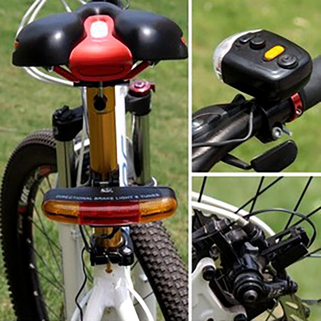 Bike turn signal brake LED light with horn LED Bicycle Bike Turn Signal Directional Brake Light Lamp 8 sound Horn light#40: Default Title