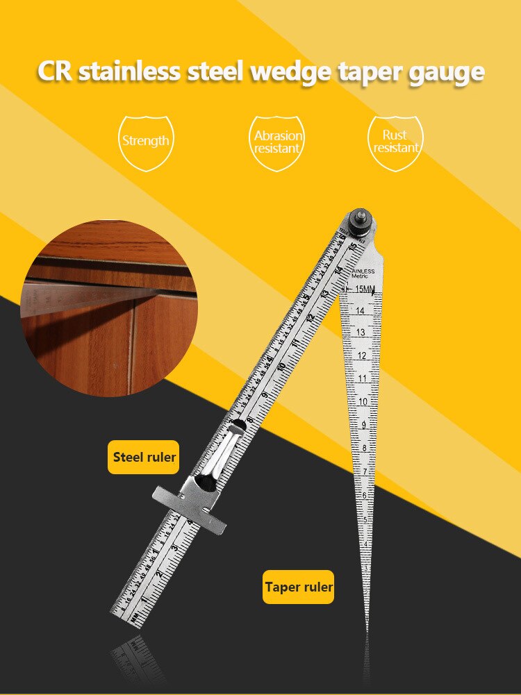 Steel ruler stainless steel feeler gauge wedge taper gauge inner diameter hole diameter high precision hole gauge
