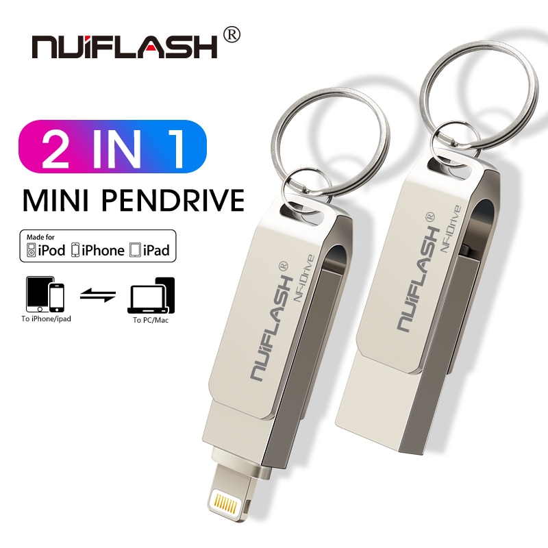 Metalen Usb Flash Drive 128Gb Otg Pen Drive 32Gb 64Gb Usb 3.0 Flash Disk Voor Iphone/ipad/Lightning/Ios/Usb Memory Stick