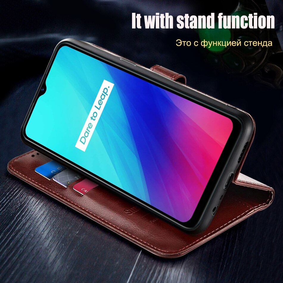 Case Voor Realme C3 Case Soft Silicon Tpu &amp; Leather Flip Back Cover Voor Oppo Realme C3 RMX2020 C 3 coque Capa Funda 6.5Inch Huid