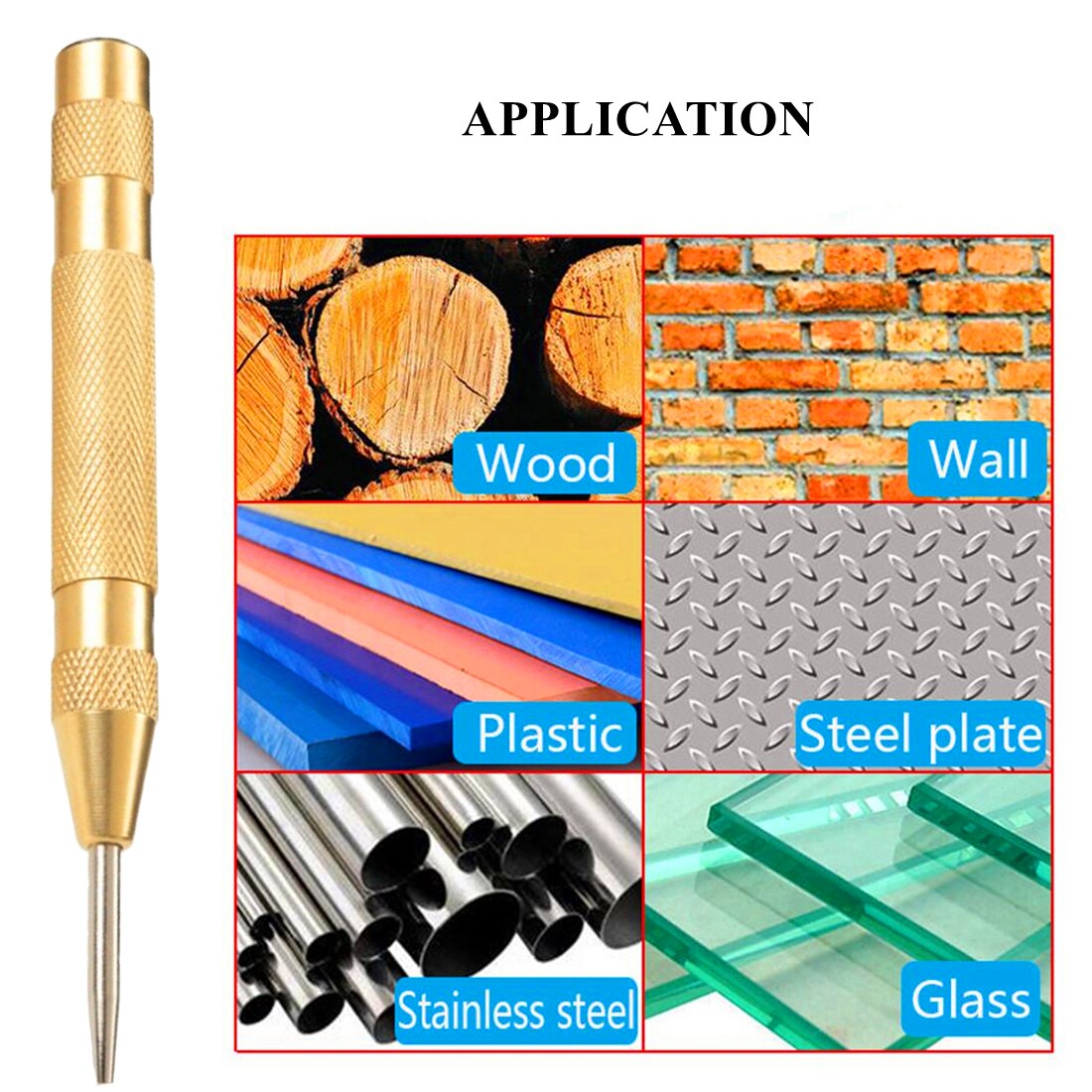 5'' Automatic Punching Metal Drills Electric Tools Center Punch Drill Bit Core Automatic Center Punch Woodworking Tools Marker