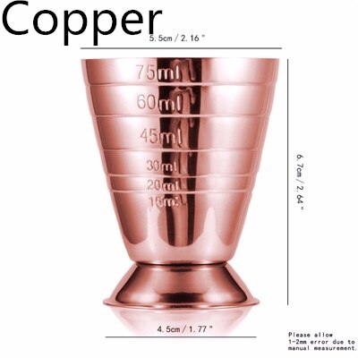 Japanse stijl maatbeker gereedschap maatbeker cocktail jigger bar handig en eenvoudig en veelkleurige bar maten: Koper