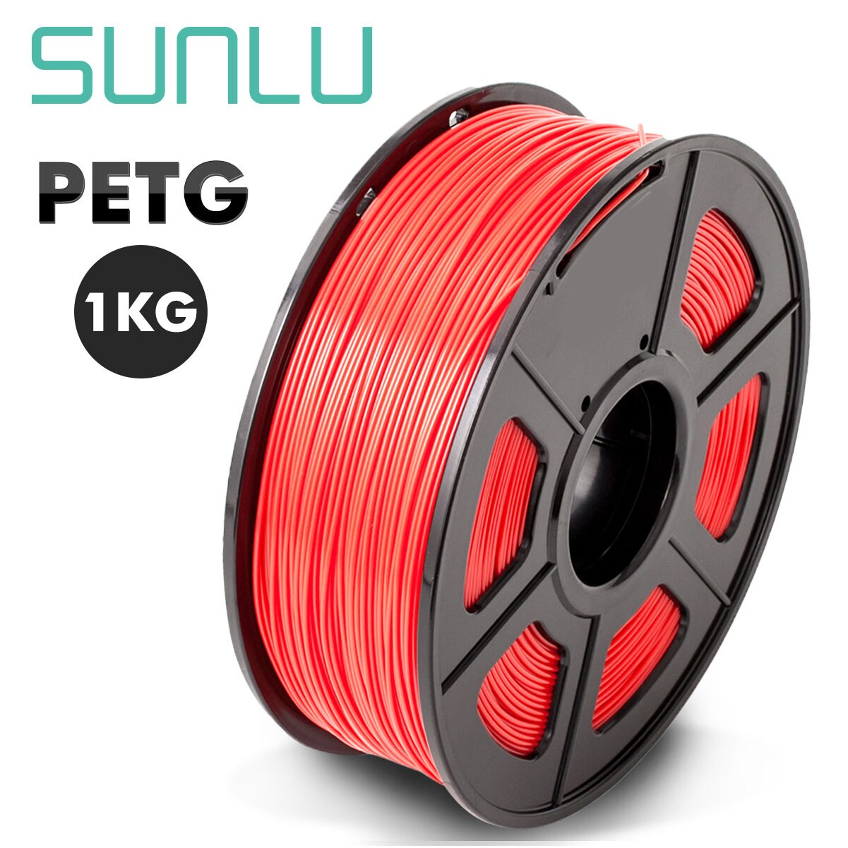 Sunlu Petg Gloeidraad 1.75 Mm Zwarte Kleur Petg 3D Printer Filament 1Kg Met Spool Lampshape Verbruiksartikelen: PETG-red