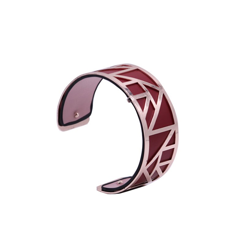 Pulsera de cuero de Argent para mujer, brazalete de Color oro rosa, pulseras intercambiables de Egipto: WZ0048