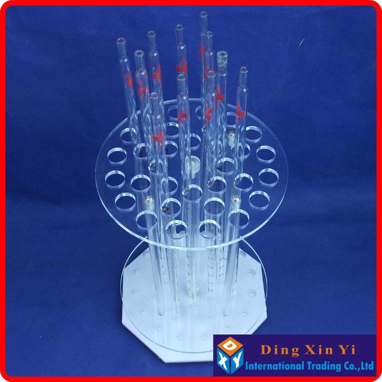 32 holes Organic glass graduated pipette rack 32 holes circular pipette stand pipette holder circular pipet rack