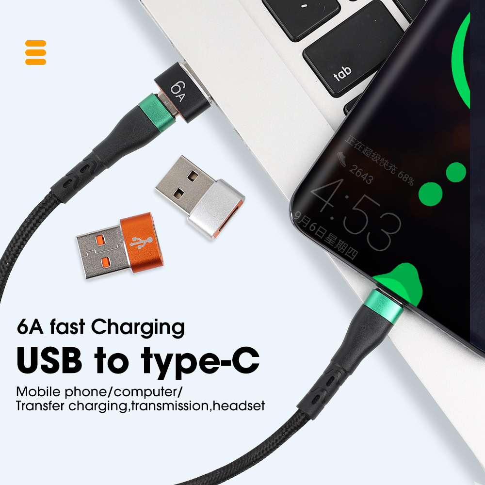 6-1szt. 6A Typ C żeński na USB A męski Adapter OTG Konwerter USB-C do Macbooka Xiaomi Samsung Oneplus Adapter złącza kablowego