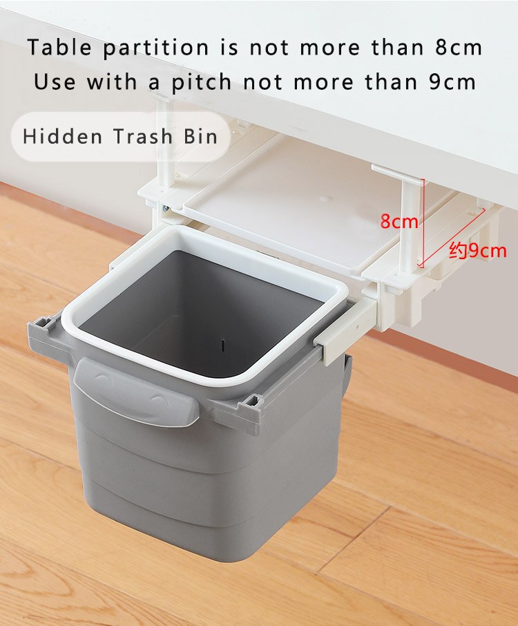 Recycler poubelle cachée cuisine Push-Pull poubelle poubelle petite boîte de rangement en plastique pour bureau bureau à domicile