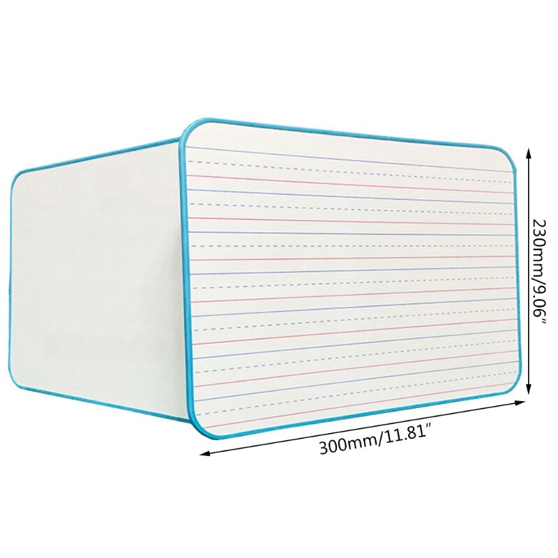 23x30cm Small Dry Erase Whiteboard for Kids Portable Dry Eraser Lap Board with Line Double Sided Whiteboard for Student Learning