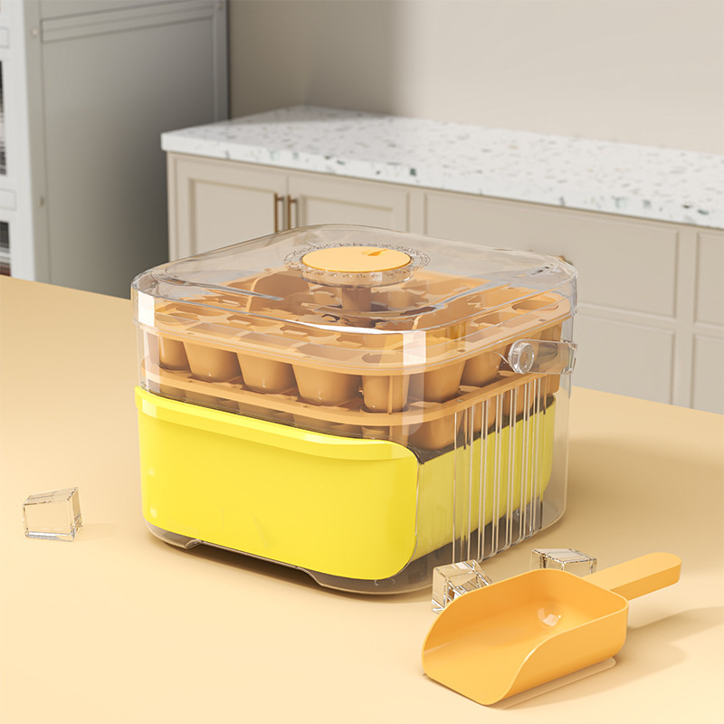 50- rists ismaskin, ny stor kapasitet - husholdningsmatkvalitets plast, dobbeltlags isoppbevaringsfat, isballformverktøysett: Oransje