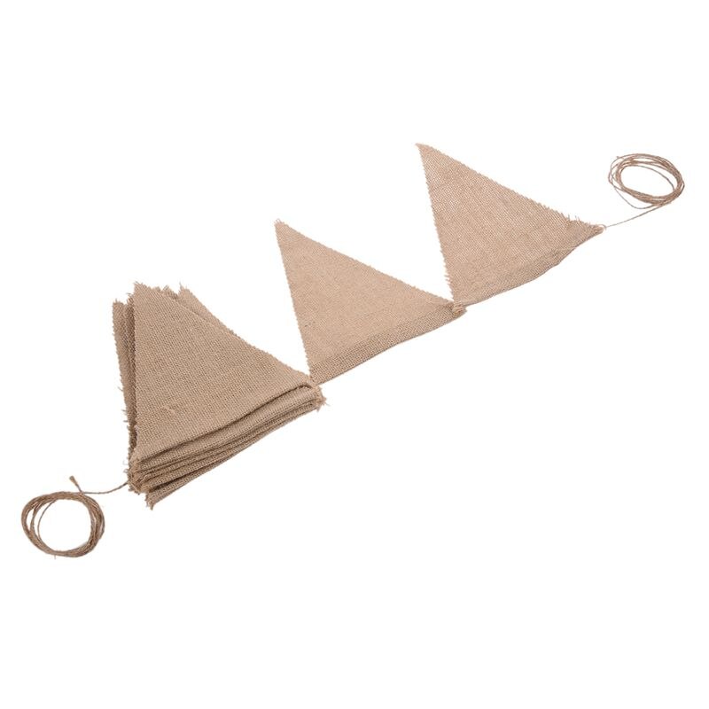 JEYL 3.7M Rustic Jute Hessian Burlap Lace Bunting Shabby Chic Wedding Banner