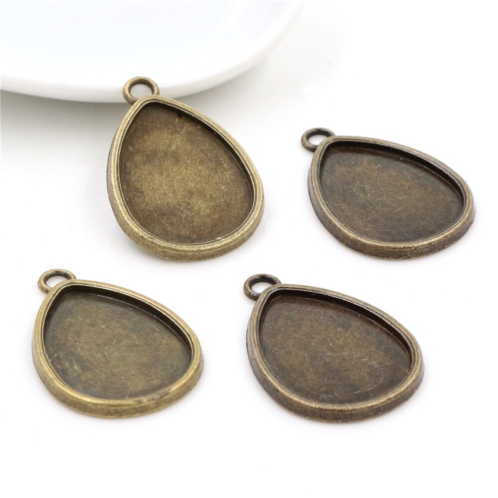 10pcs 18x25mm Inner Size 4 Colors Style Cameo Cabochon Base Setting Charms Pendant necklace findings: C3-15