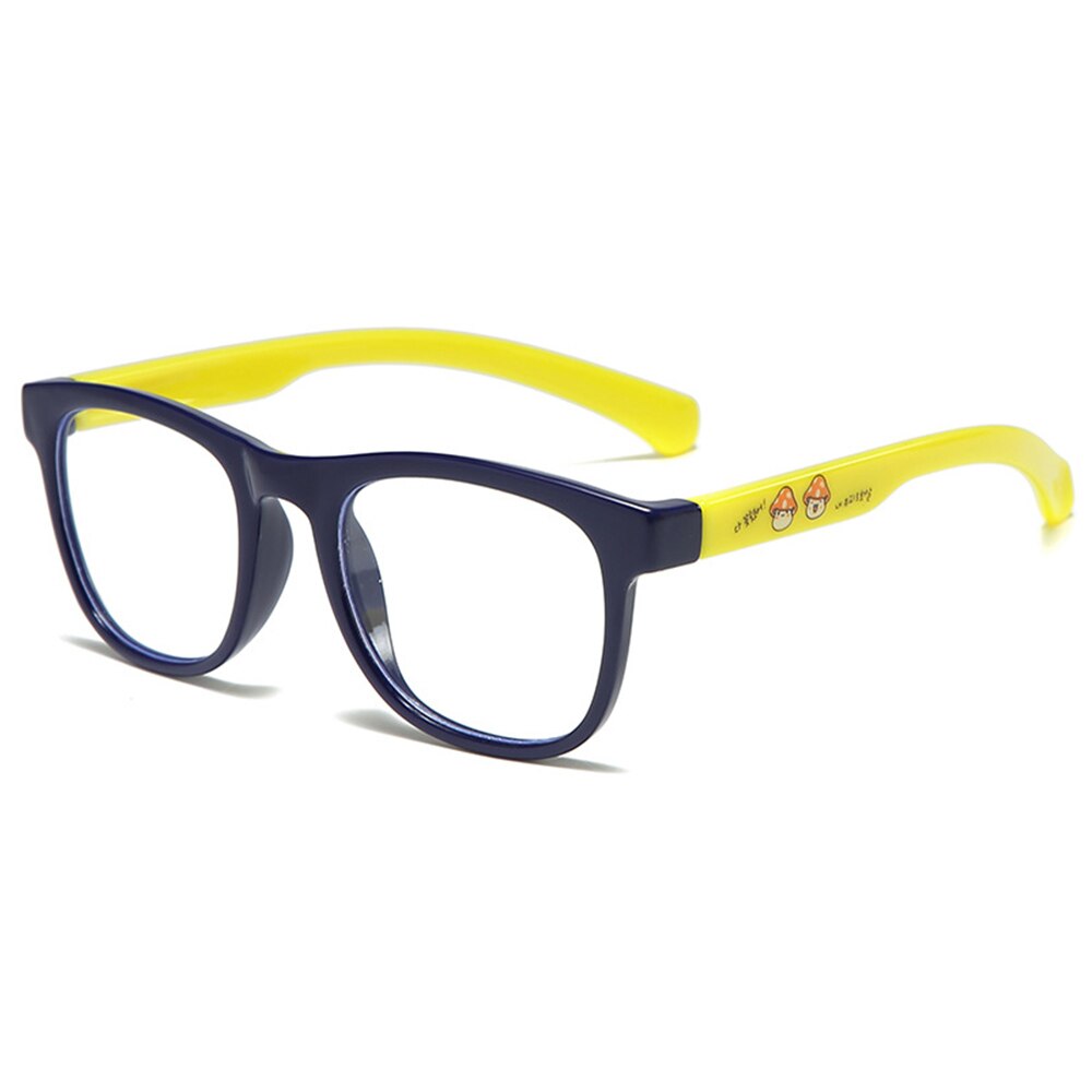 Blue Light Blocking Glasses For Kids Computer Glasses Video Gaming Glasses Children Silicone Frame Anti Radiation Glasses: Navy-yellow