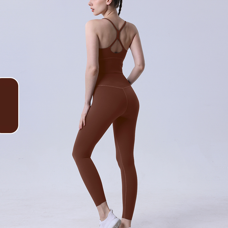 Ropa de Yoga de 2 piezas, chándal para mujer, ropa atlética, traje de Fitness para Pilates, entrenamiento de gimnasio, ropa de realce, Sujetador deportivo, traje de mallas: L / Azul cielo