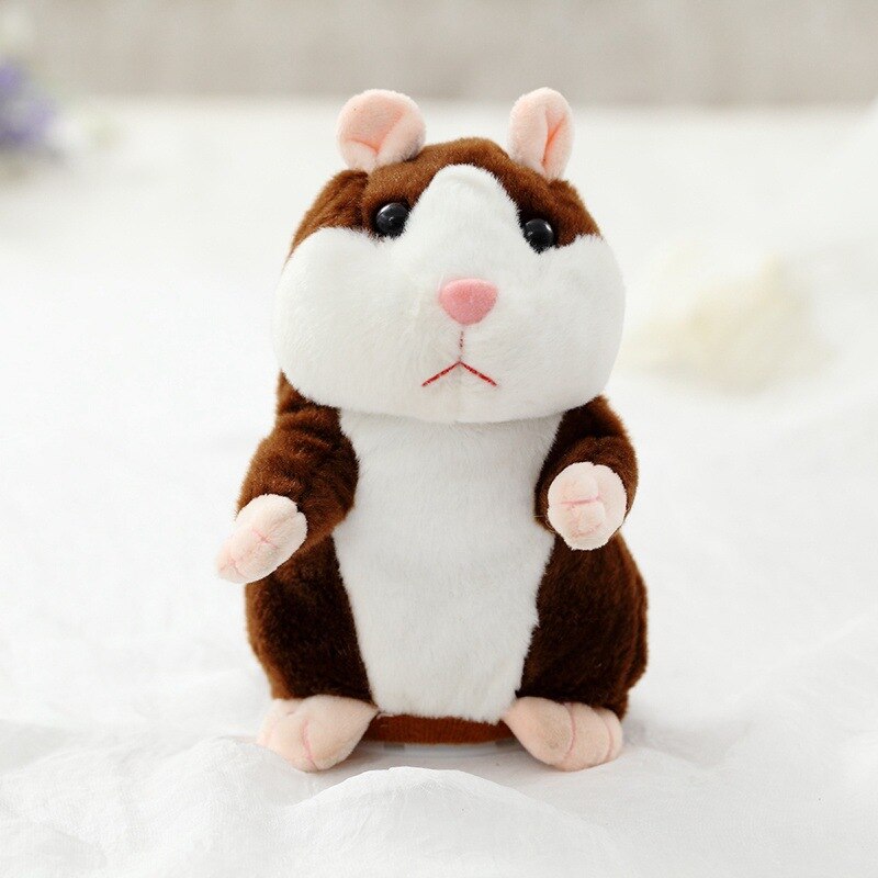 Förderung 15cm SchöNe Reden Hamster Sprechen Sprechen Klang Rekord Wiederholen Gefüllte Plüsch Ebene Kawaii Hamster Spielzeug: darkbrown