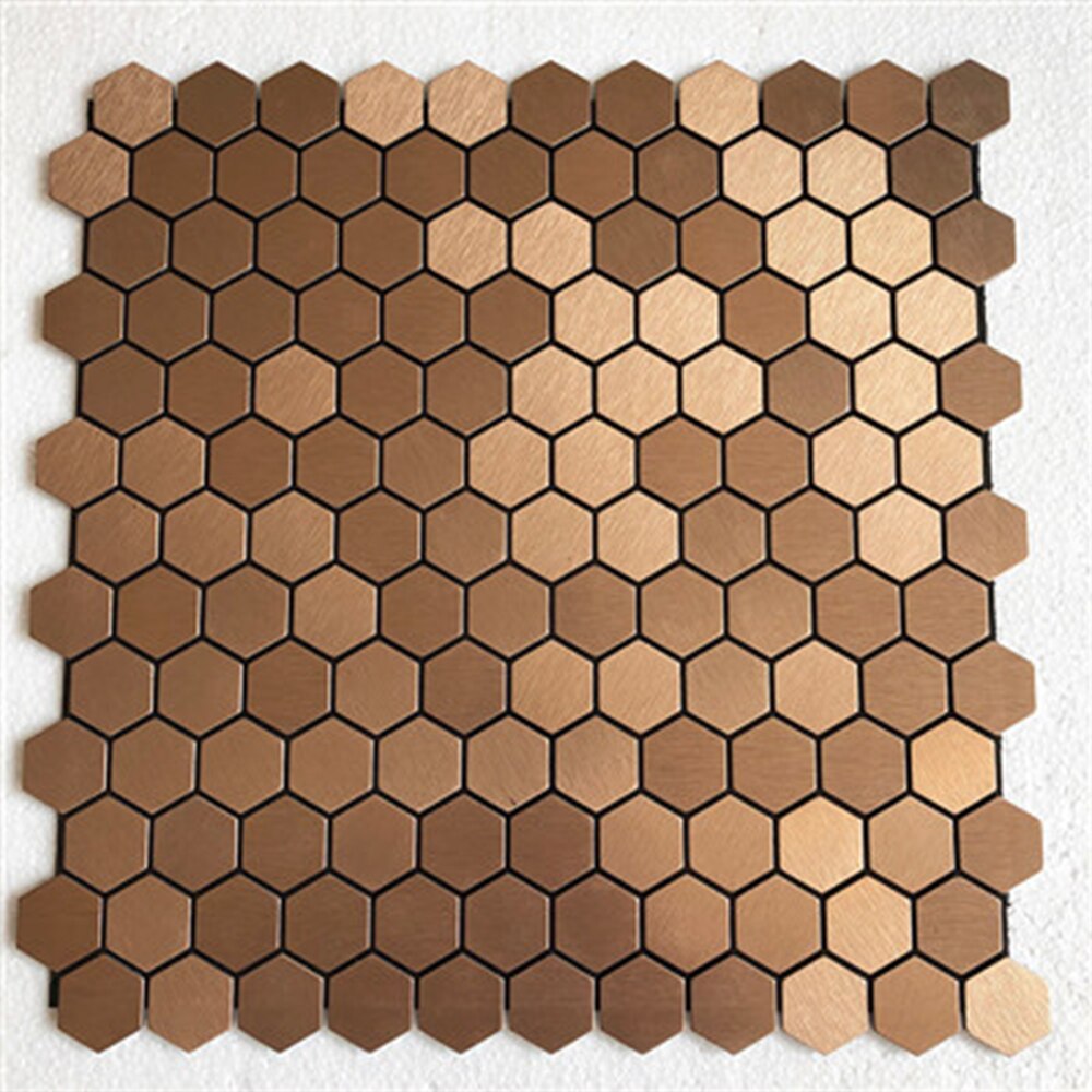 Peel And Stick Backsplash Beige And Silver Kitchen Tile Sticker Mosaic 3d Wall Panel KTV Hotel Bar Self Adhesive Wall Stickers: Auburn