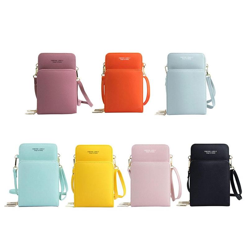 solid color multifunctional ladies shoulder wallet V6K5