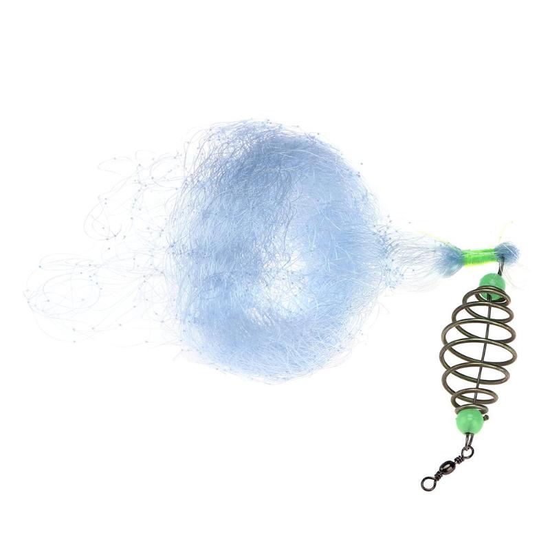 60cm Shoal petite maille filet de pêche w/nuit perles lumineuses boule solide anneau portant connecteur accessoires de pêche: 4.5x4.5cm