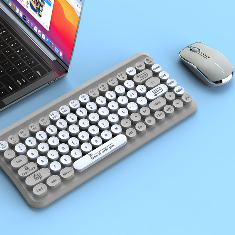 Set tastiera Wireless per MacBook PC Gamer Computer Laptop tastiera da gioco Kit Mouse tastiera Gamer tastiera del Computer wirelesss: GRAY