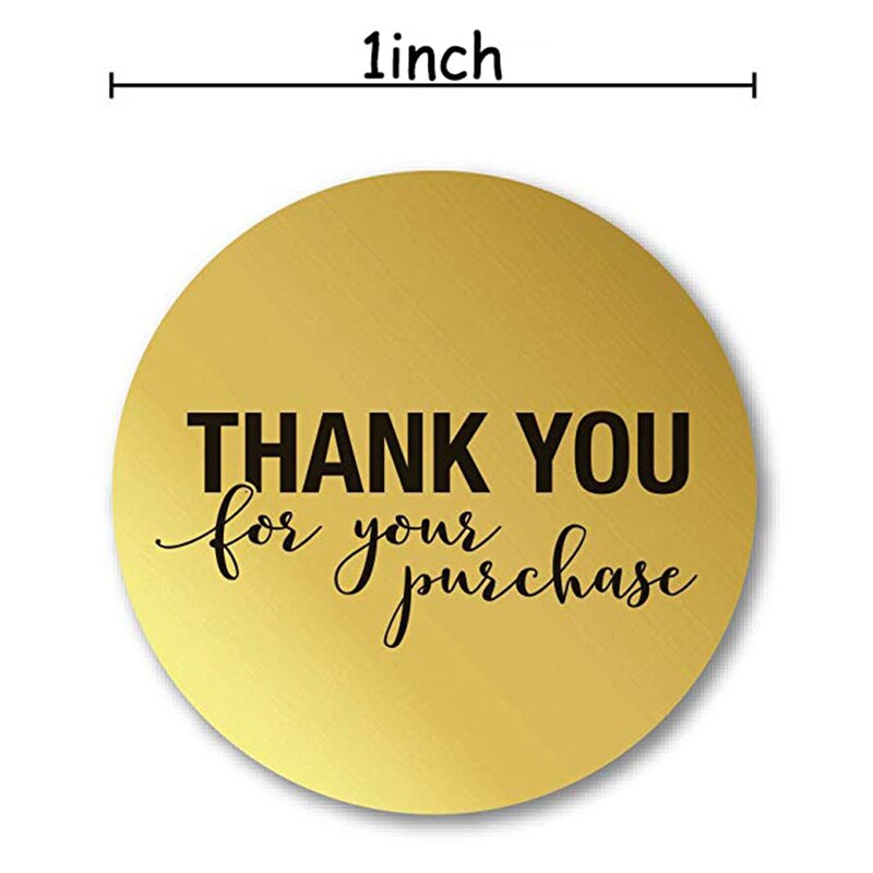 Round Gold "THANK YOU for your purchase" Sticker S... – Grandado