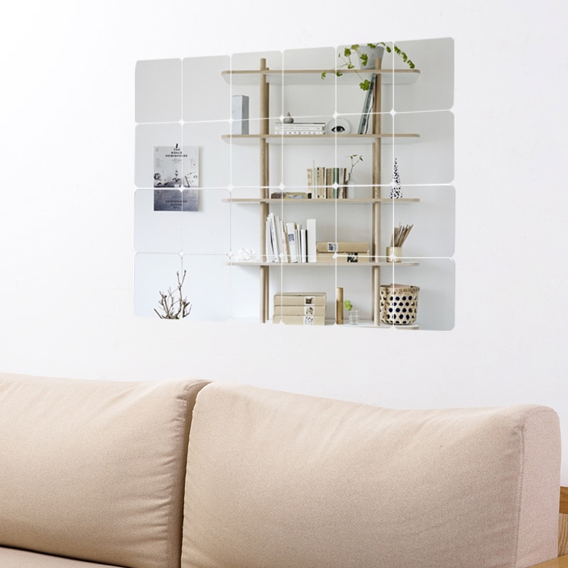 1 set zelfklevende spiegels van acryl voor aan de muur, dikke, niet