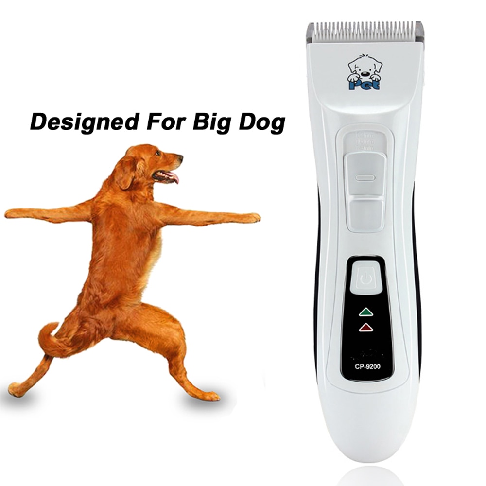 Cp9200 hundehårtrimmer elektrisk hundpleje haircut shaver maskine sølv genopladelig stor hundeklipper