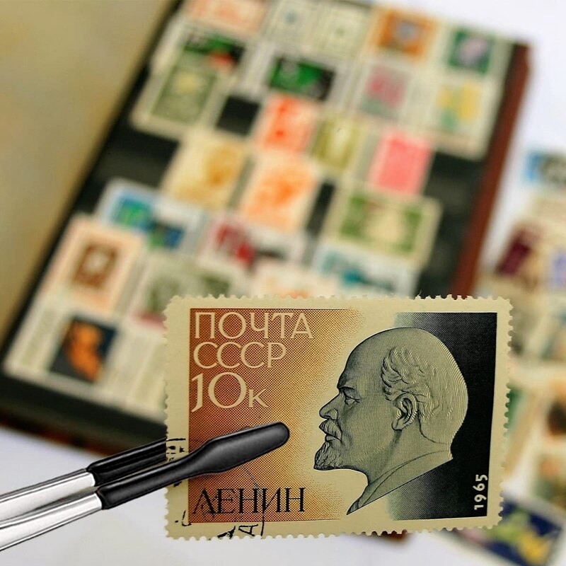 2 Pcs Rubber Tipped Tweezers Soft Tipped Tweezers PVC Coated Soft Flat Tip Lab Industrial Hobby Craft Tweezers Tools