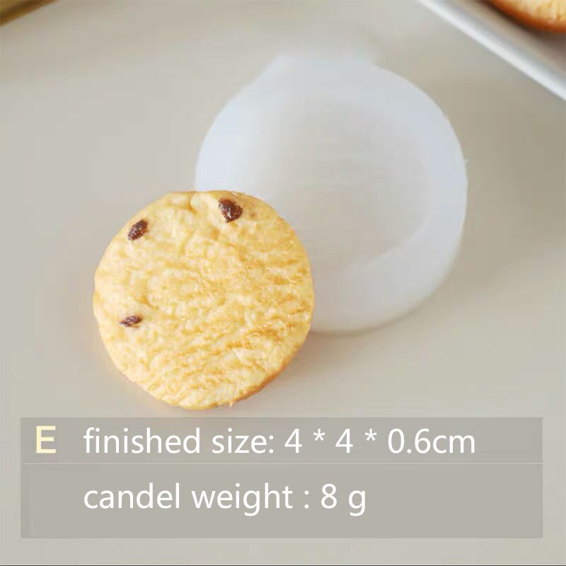 Simulation Cookie bougie moule Dessert Biscuit forme à la main bougie faisant bougie décorative Silicone moule: E-mold