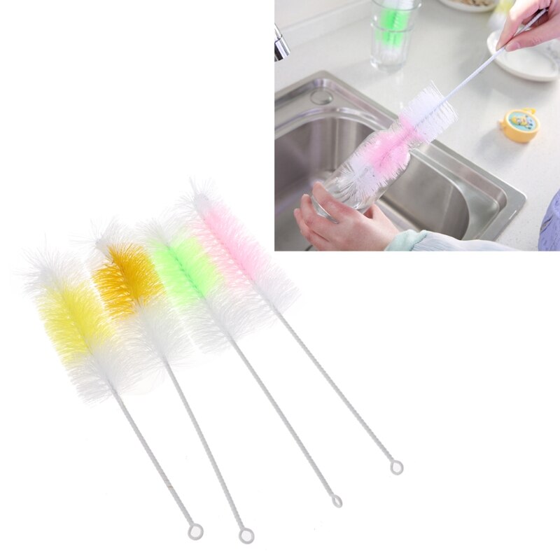 Escova para mamilos, 2 peças, limpador de 360 graus, 30cm, escova de limpeza de nylon, escova para copos, escova de prato, escova de limpeza doméstica