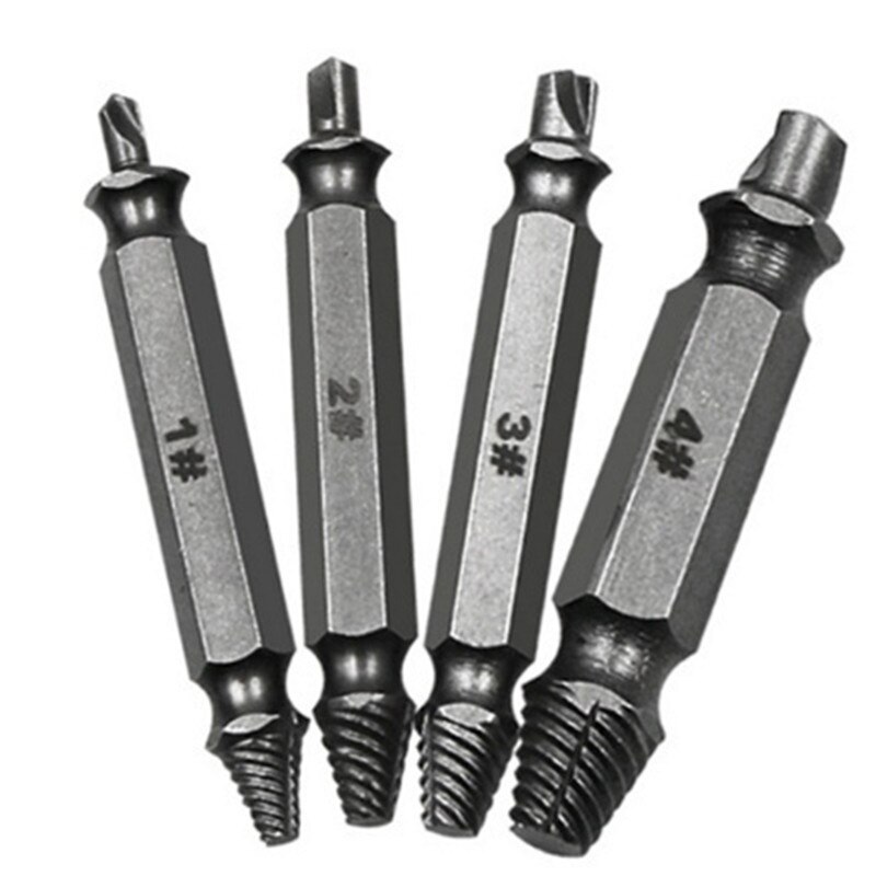 Broken Damaged Bolt Kit Extractor Easy Wish | 4PCS Tool Drill Stud Screw S2 Remover Bits Out