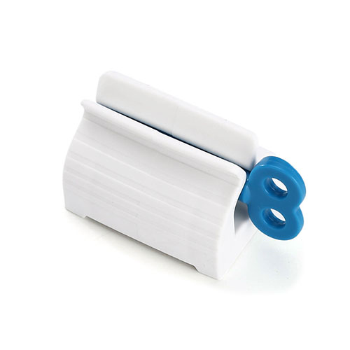 Toothpaste Squeezer Dispenser Facial Cleanser Tube Toothpaste Rolling Toothpaste Holder Bathroom Accessories Set: A-blue