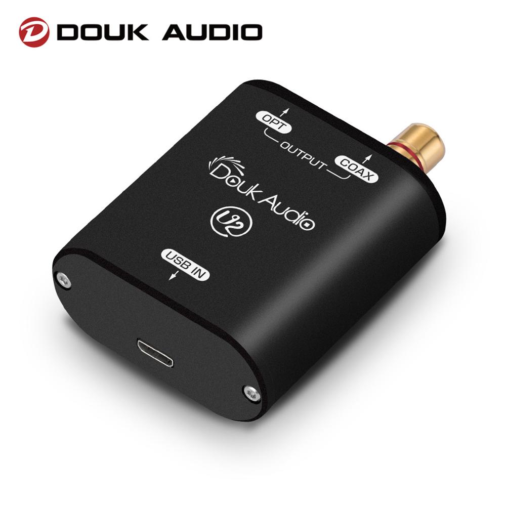 Douk audio  u2 mini usb til spdif audio converter xmos  xu208 digital interface coax/opt dsd dop 192 khz