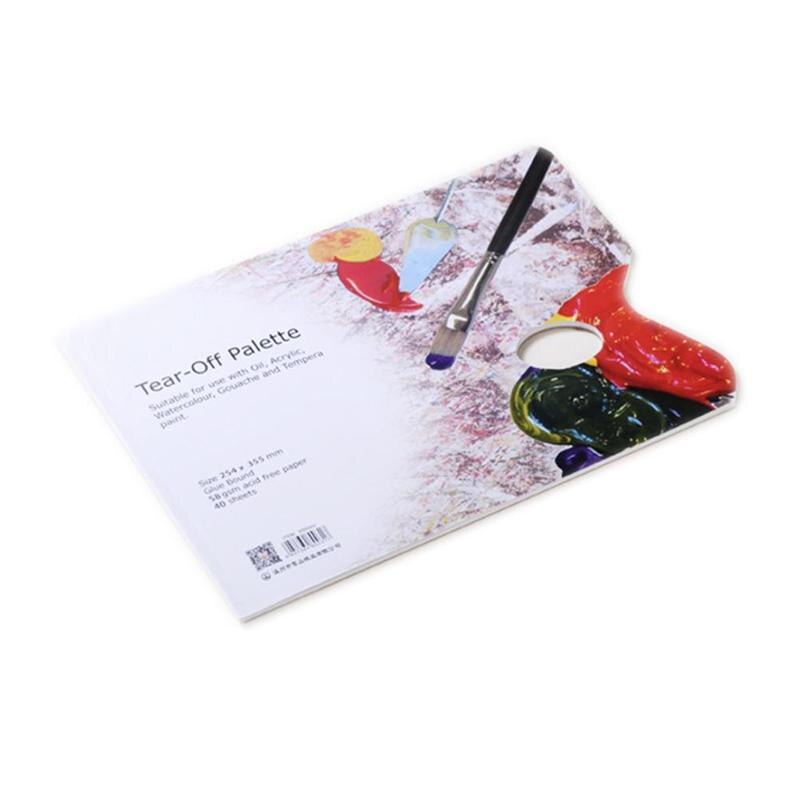Papel pintura paleta profissional paleta da aguarela Pad óleo arte tinta Descartável Para Guache acrílico suprimentos Paleta F5D7
