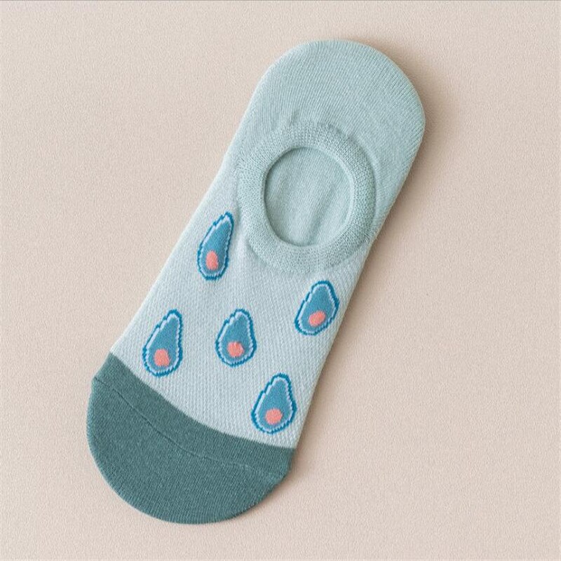 Novedad en calcetines cortos estampados de fresa y plátano para mujer, calcetines de frutas Kawaii, zapatillas medias invisibles de algodón para mujer, calcetines cortos: 12