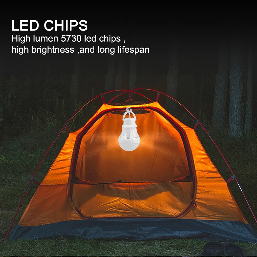 Campinglampe usb drevet bærbar led pære lys energilampe led belysning lejrtelt nat udendørs vandrelys
