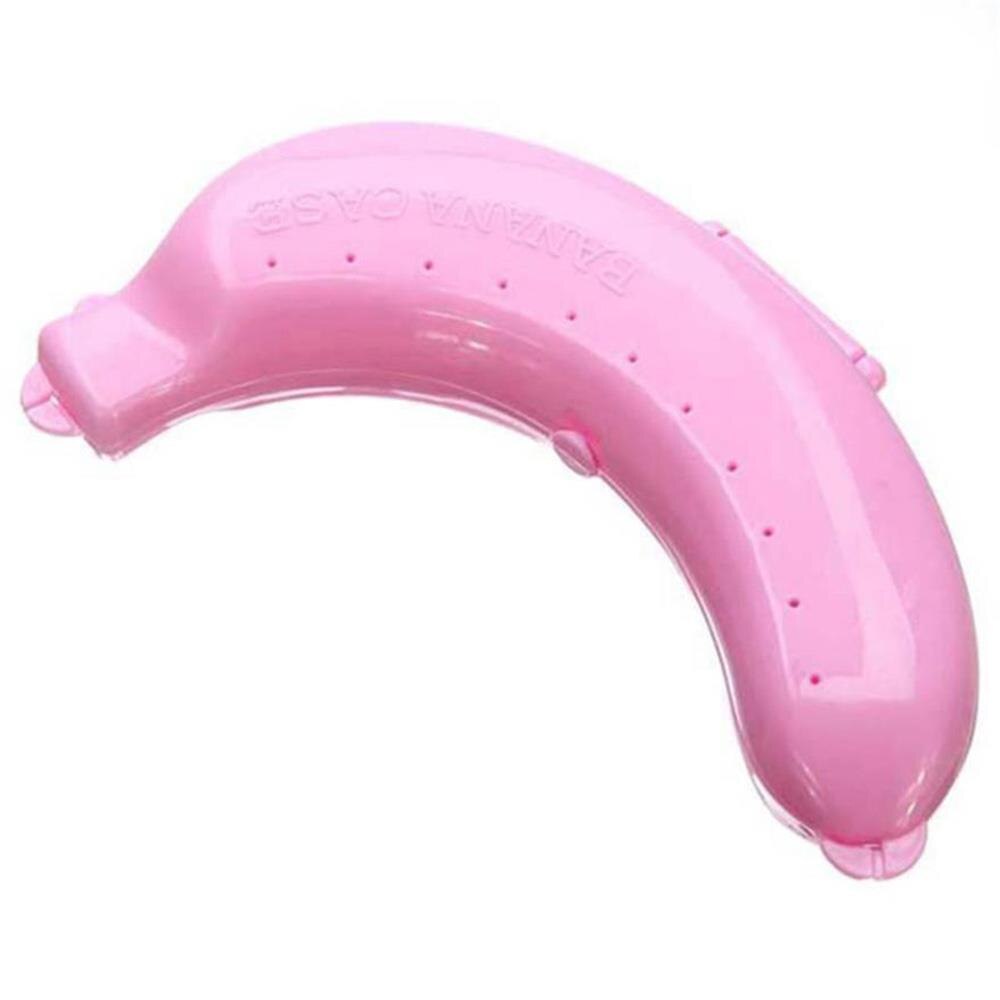1Pc Banana Food Container Storage Case Kids Holder Preservation Box Boxes: Pink