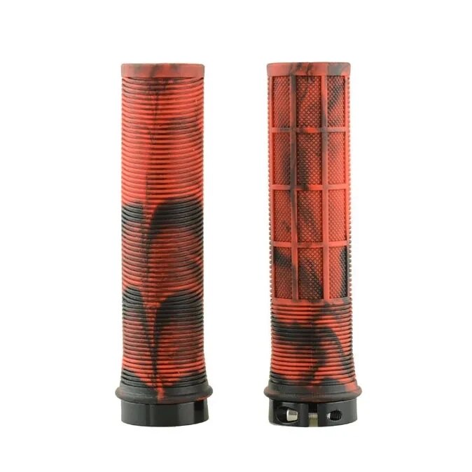 Empuñaduras de bicicleta TPR, empuñaduras de manillar de bicicleta integradas, bloqueo de aleación de aluminio en manijas de bicicleta, puños antideslizantes para bicicleta de montaña, pieza de bicicleta: Rojo
