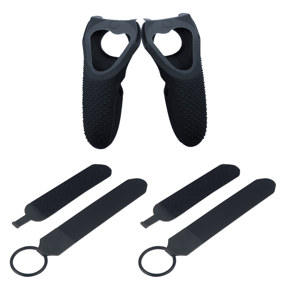 3 in1 Touch Controller Grip Skin &amp; Protective Cages for Oculus Quest/ Oculus Rift S VR Silicone Protection Accessries: 2in1 Black