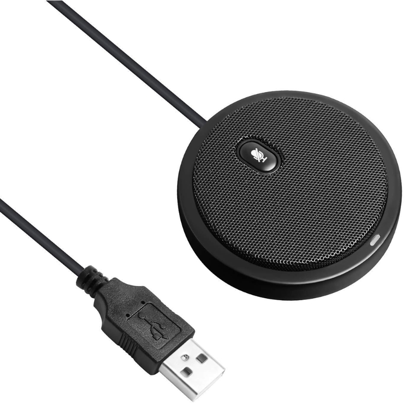 Micrófono USB para ordenador, condensador omnidireccional de 360 grados, captación directa de voz para portátil, reunión de negocios