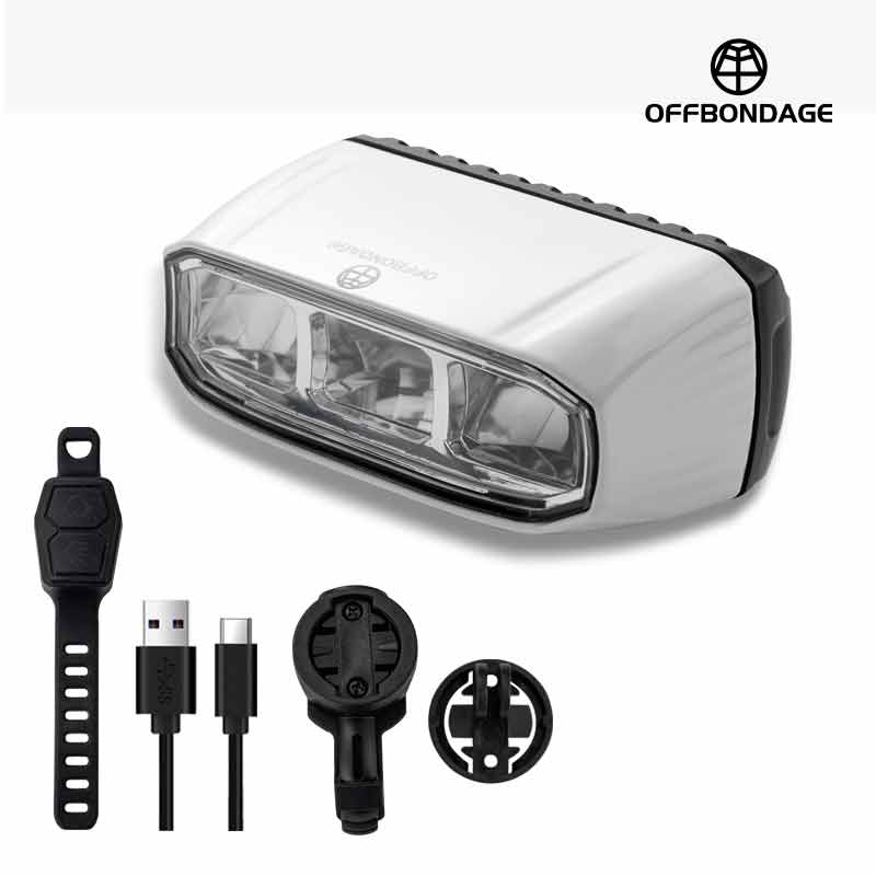 OFFBONDAGE luz delantera de la bicicleta 1000LM faro de bicicleta linterna impermeable USB TYPE-C carga MTB accesorios de lámpara de Ciclismo de Carretera: Transparente