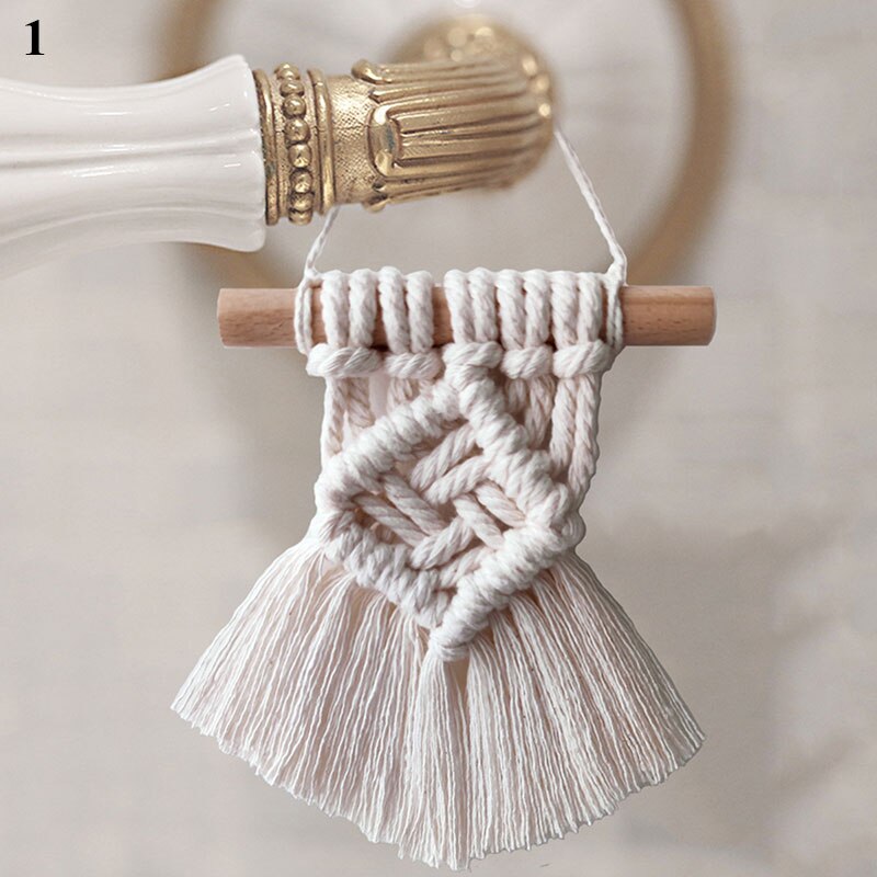 Colgante de pared de macramé para decoración del hogar, colgante tejido a mano para decoración de habitación de niñas, boda, , navidad: 1 11cm